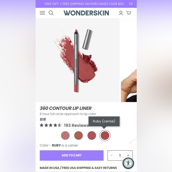 Wonderskin 360 Contour Lipliner in Ruby - Picture 2 of 5